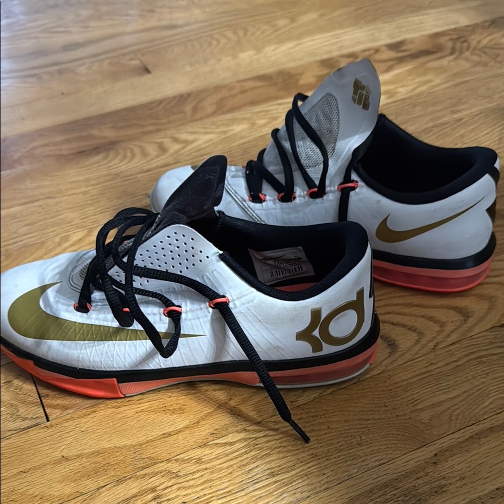 Nike KD White and Gold Sneakers